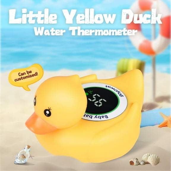 Smart LED temperature sensing little yellow duck bathtub toy - baby water temperature real-time monitor + anti-scalding toy, three-color display warning, childcare safety bathing companion