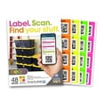 thumbnail image 1 of Smart Labels QR Code Labels for Storage Scannable Inventory Tracking & Moving Stickers, 48-Pack in Neon Colors, 1 of 9