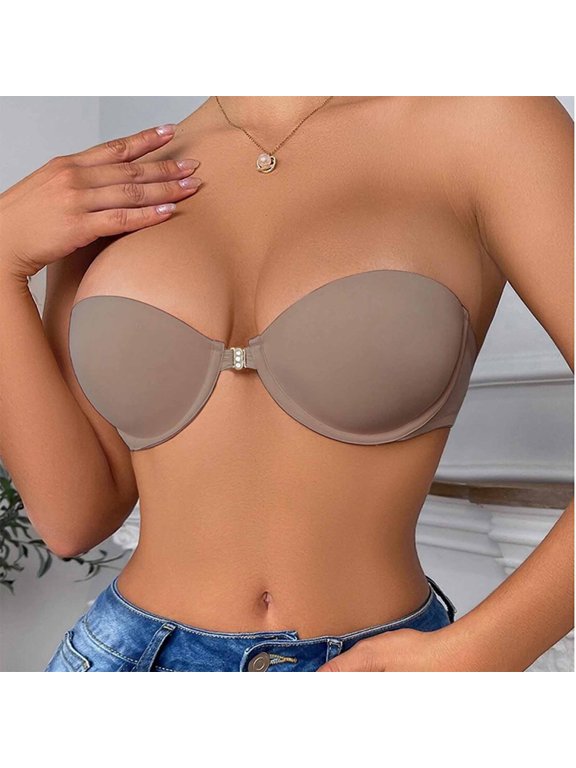 Smart Lace Front Closure Padded Bra With Semi Cup For Natural Bust Lift Ideal Under Wedding Gowns And Evening Wear