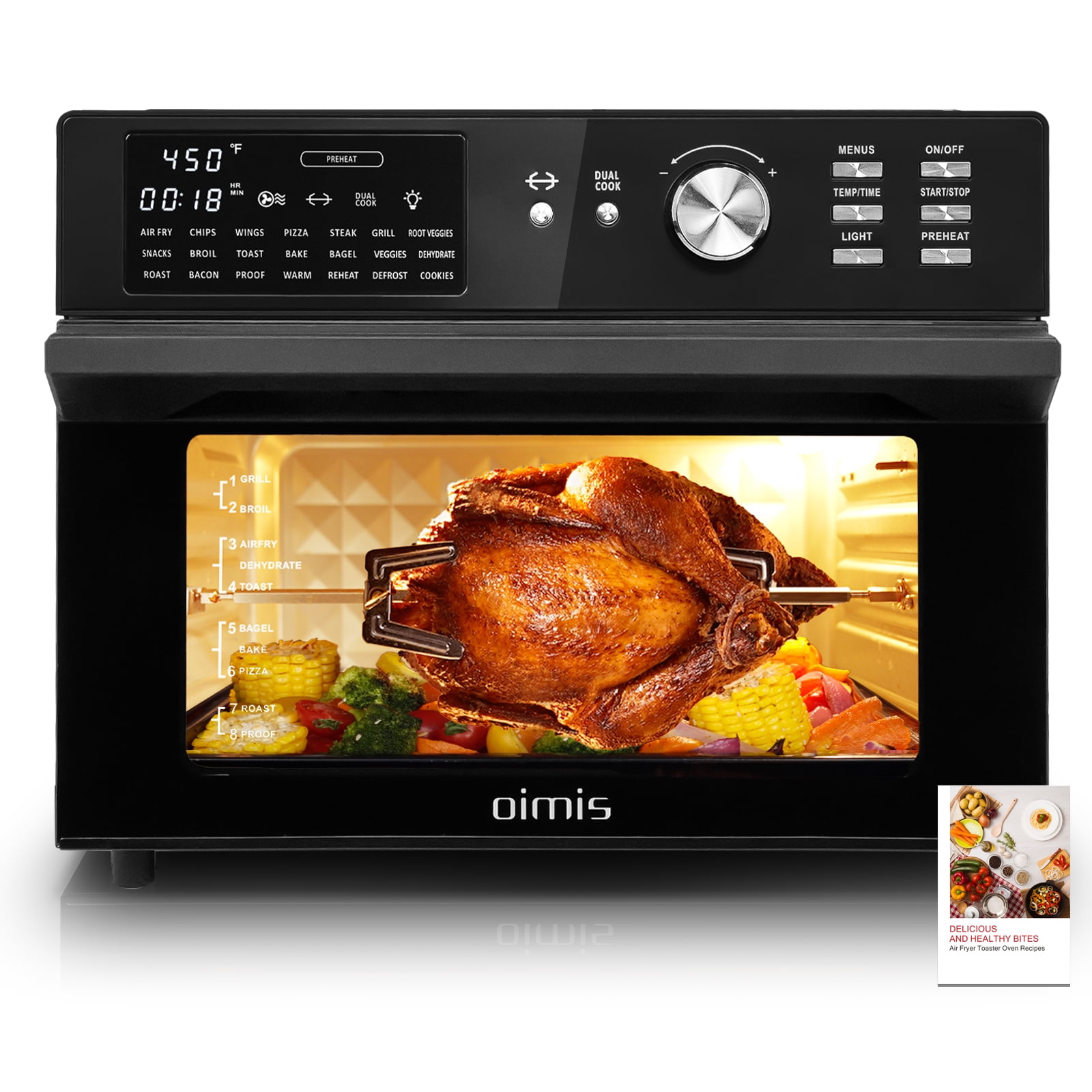 OIMIS Air Fryer Oven,17QT 10-in-1 Countertop Toaster Oven,Smart
