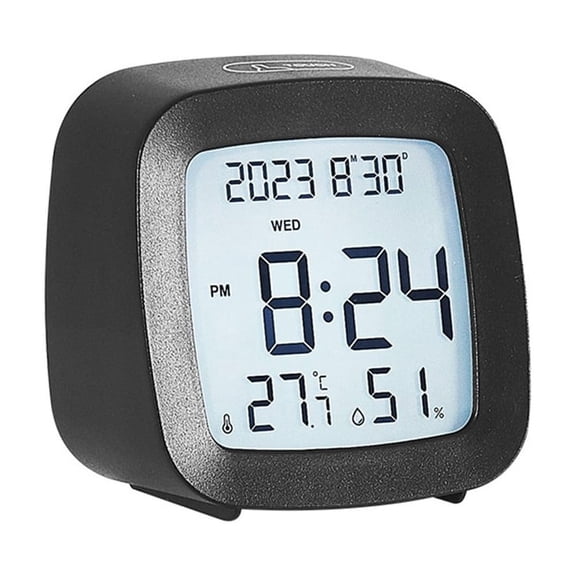 Smart Lcd Alarm Clock With Temperature, Humidity & Voice Control Backlight