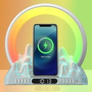 Intelligent Table Lamp with Wireless Charger, Ambient Lighting with Bluetooth Speakers, 15w Qi Wireless Charger, Dazzling Running Lights Table Lamps, Colour Changing Bedside Lamp, Mood lighting/Gifts