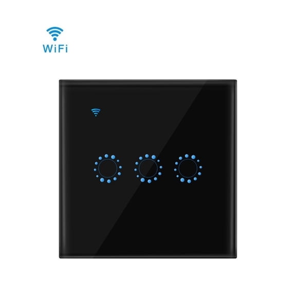 Smart Life Wifi Voice Touch On / Off 1/2/3 Gang Wall Light Switch Work Home Glass Panel Backlight ,Easy to Installation