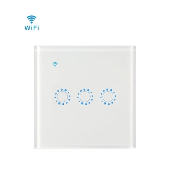 Smart Life Wifi Voice Touch On / Off 1/2/3 Gang Wall Light Switch Work Home Glass Panel Backlight ,Easy to Installation