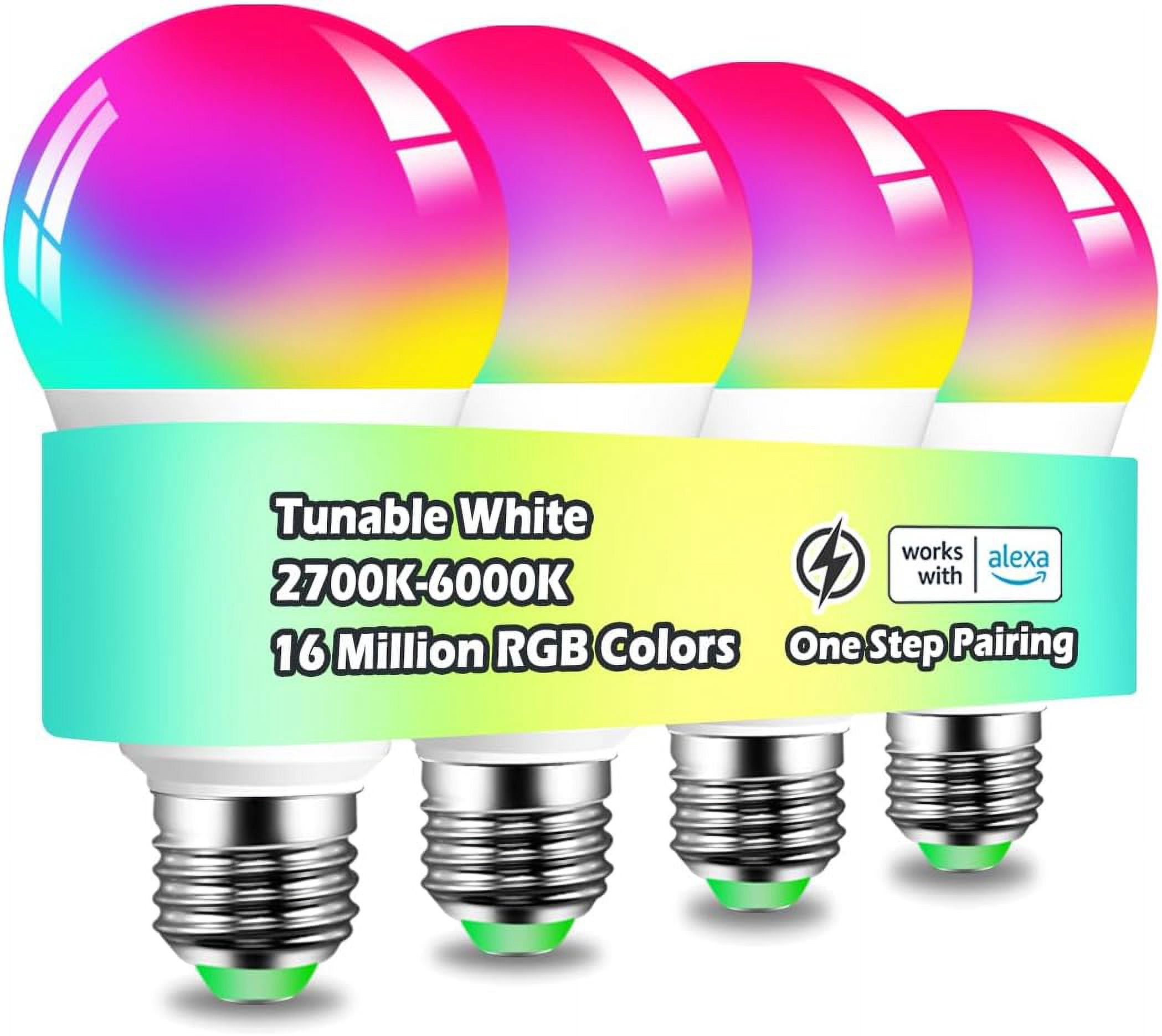 Smart Light Bulbs, 1300LM Color Changing Light Bulb, 16 Million Colors ...