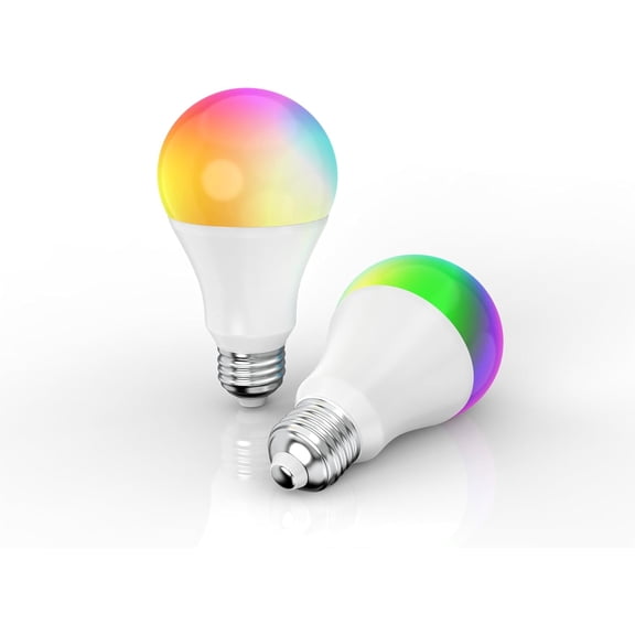 Smart Light Bulbs, 1600LM Smart Bulb Works with Alexa Apple Google Home, 13W 100W Equivalent RGBCW Color Changing Music Sync, Bluetooth 2.4GHz Wi-Fi 2700-6500K E26 A21 YANTON Light Bulbs 2 Packs
