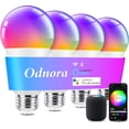 thumbnail image 1 of Smart Light Bulbs, Color Changing Light Bulb, Work with Alexa & Google Assistant, RGBWW A19 LED Light Bulbs Dimmable, 2.4GHz WiFi Bluetooth Light Bulb 60W Equivalent, Music Sync, 800LM, 4 Packs, 1 of 5