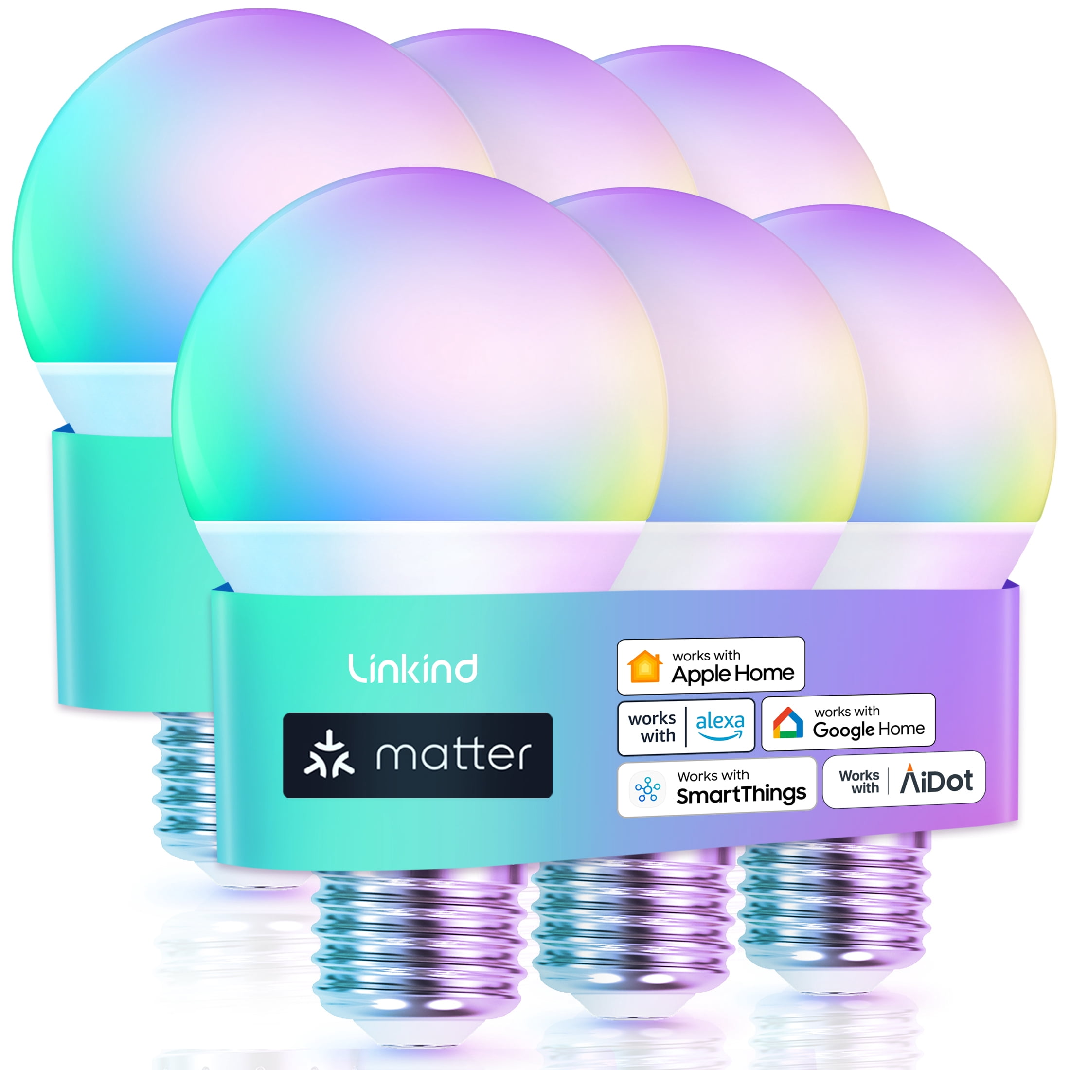 Music Craft Notes Color Smart Light Bulbs, Linkind Matter Wifi Color Changing LED Light Bulbs ...