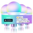 thumbnail image 1 of Smart Light Bulbs, Linkind Matter Wifi Color Changing LED Light Bulbs, 9W (60Watt Eqv), A19 E26 RGB Dimmable Smart Light Bulbs Work with Alexa, Google Home, Smartthings, Music Sync, 4 Pack, 1 of 11