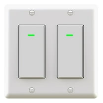 Smart Light Switch - 2 Gang Single Pole,Needs Neutral Wire, Compatible with Alexa Google Assistant
