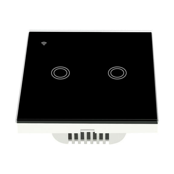 Smart Light Switch 2 Gang Wifi Smart Touch Wall Switch Voice/App Sharing Switch White YIWEI