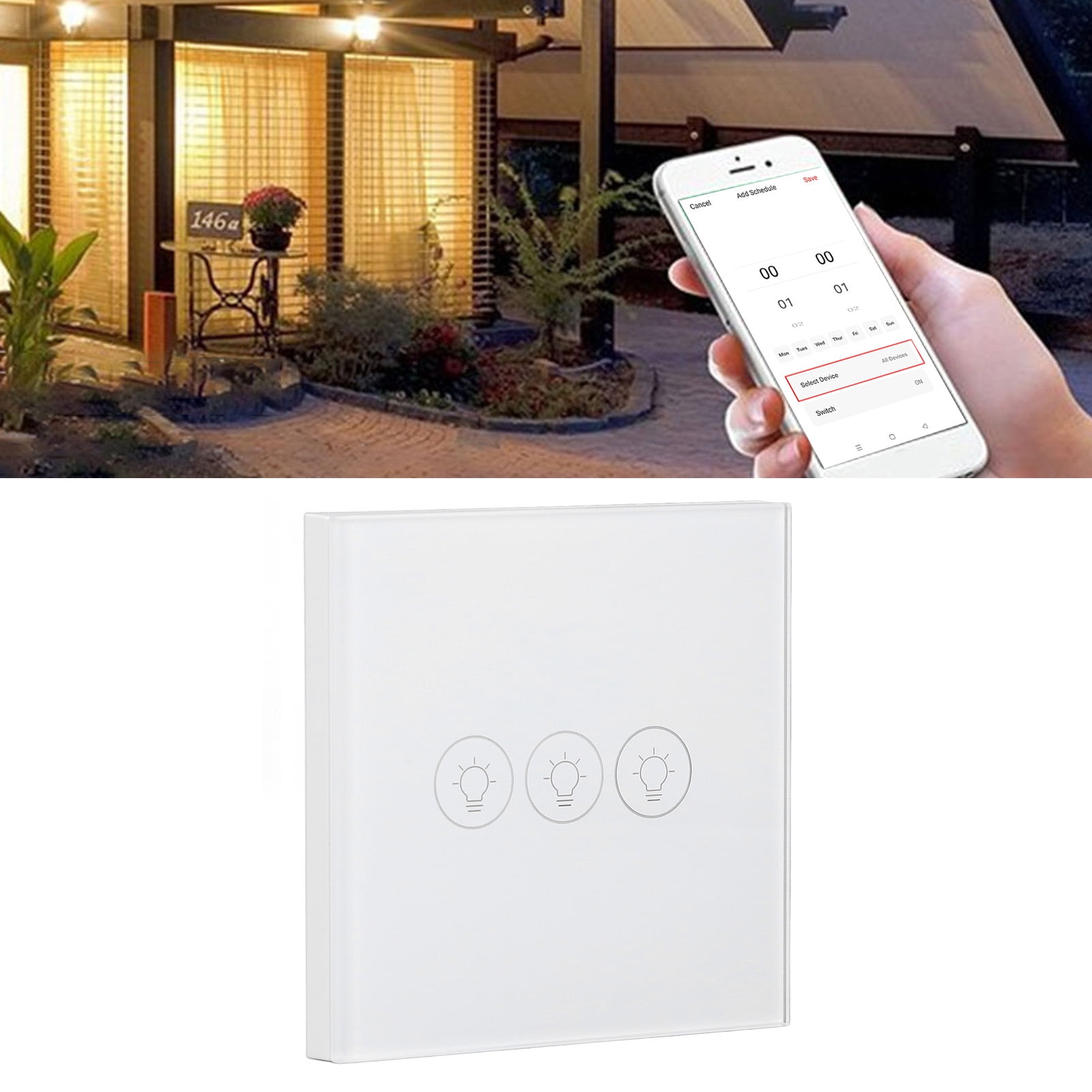 Smart Light Switch, Home Light Switch, WiFi Touch Light Switch Voice
