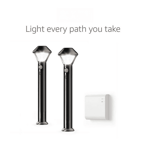 Smart Lighting  Pathlight, Battery-Powered, Outdoor Motion-Sensor Security Light, Black (Starter Kit: 2-pack)