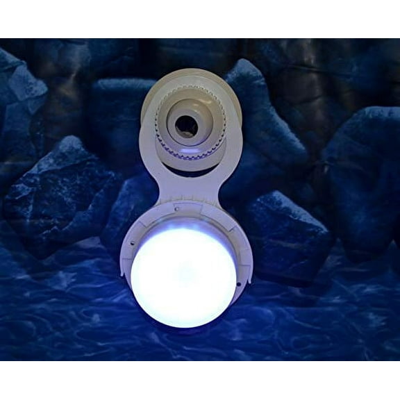 Smart Lite LED underwater pool light. Mounts to pool stairs, steps and deck or floating