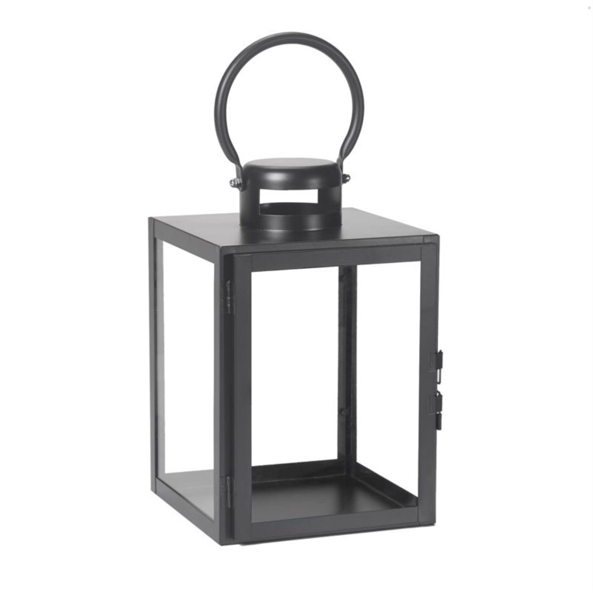 Huntington Black Metal and Glass Hanging Candle Lantern