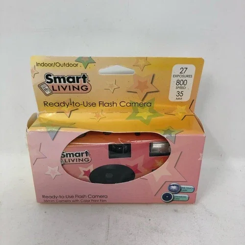 Smart Living Flash Camera Auto One Touch 27 Exposures 800 Speed 35Mm