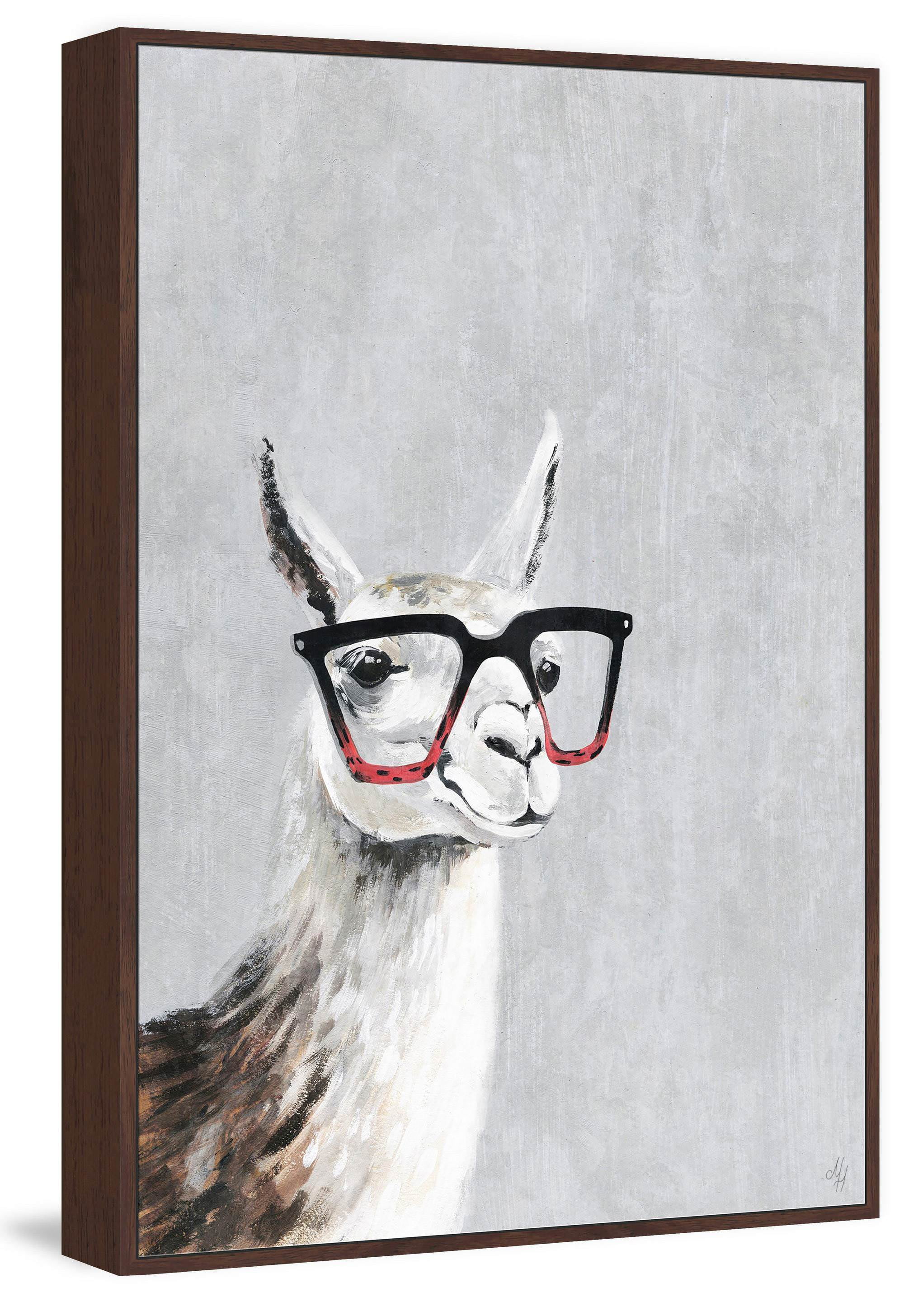 Smart Llama III Floater Framed Painting Print on Canvas