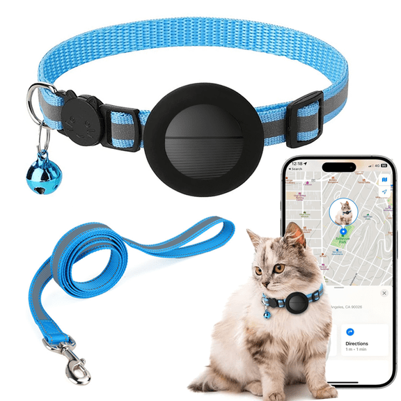 Smart Location Tracker and Pets Collar Holder with Dual Handles Leads, Personalized Smart Item Finder, MFi Certificated Dog Tracking Device, No Monthly Fee, Works with Apple Find My (iOS Only)
