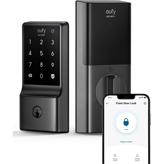 Smart Lock C210, Keyless Entry Door Lock, Built-in WiFi Deadbolt, No Bridge Required, Easy Installation, Touchscreen Keypad, App Remote Control, 4 AA Batteries Included