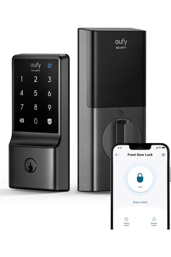 Smart Lock C210, Keyless Entry Door Lock, Built-in WiFi Deadbolt, No Bridge Required, Easy Installation, Touchscreen Keypad, App Remote Control, 4 AA Batteries Included