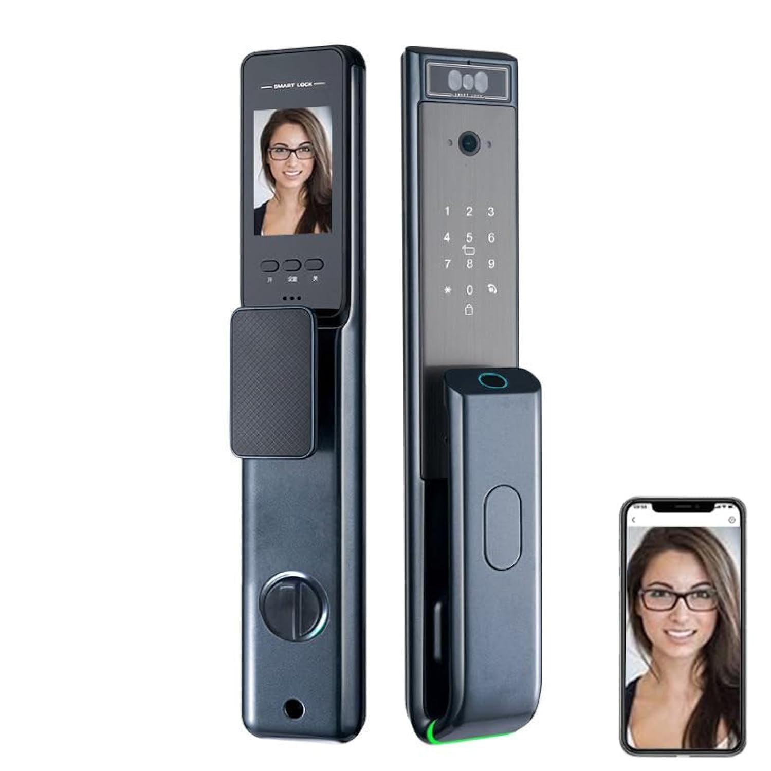 Smart Lock with Camera 3D Facial RecognitionRealTime MonitorTwoWay ...