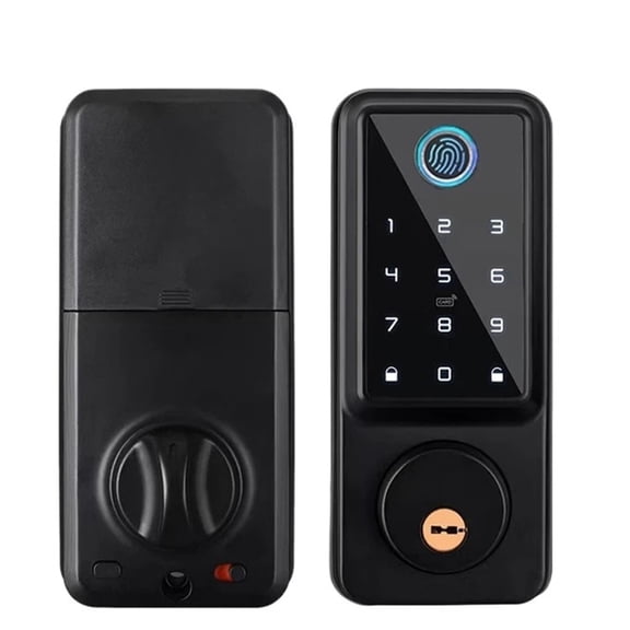 Smart Lock Fingerprint Biometrics APP Remote Control Password Card Automatic Deadbolt Electronic Lock ,Enhanced Security