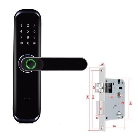 Smart Lock Fingerprint Control,Access for Wooden/Metal Door Card/Temporary Passcode/Anti-Peep Keypad ,Keyless Entry Deadbolt