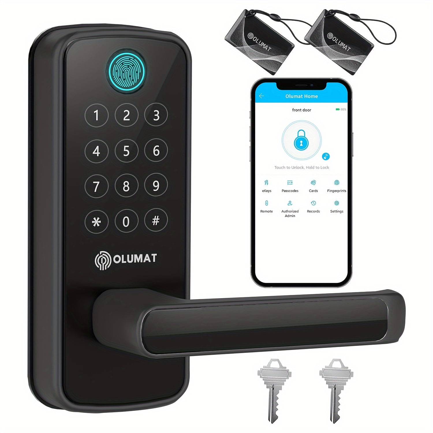 Smart Lock with Handle: Wi-Fi Keyless Entry Door Lock | Biometric ...