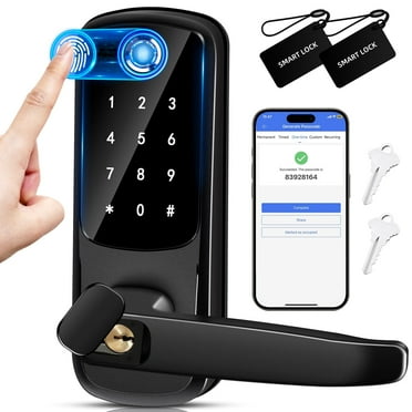 Smart Lock,Keypad Door Lock with Handle,Keyless Entry Door Lock,Biometric Fingerprint Door Lock,Electronic Digital Door Lock,Code Door Lock for Front/InteriorDoor,Door Handle,Deadbolt Alternative