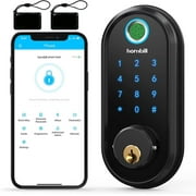 Smart Lock,hornbill Fingerprint Electronic Deadbolt Door Lock with Keypad-Bluetooth,Keyless Entry Smart Deadbolt,Free App Control,IC Card,Ekeys Sharing,Passcode,Auto Lock,Support Google Home