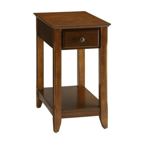 ACME Bertie 1-Drawer Wooden End Table with Bottom Shelf in Walnut