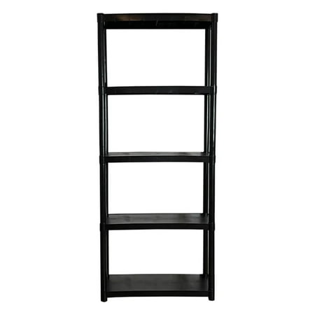 SmartMade 5-Tier Plastic Storage Shelves, Black