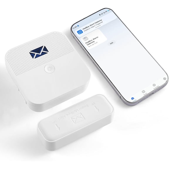 Smart Mailbox Sensor with WiFi,Mailbox Alert for Delivered Mail,500 ft Long Range Wireless Mailbox Alarm with LED Light and Sound Reminders,Mailbox Security System 2.4G WiFi Compatible