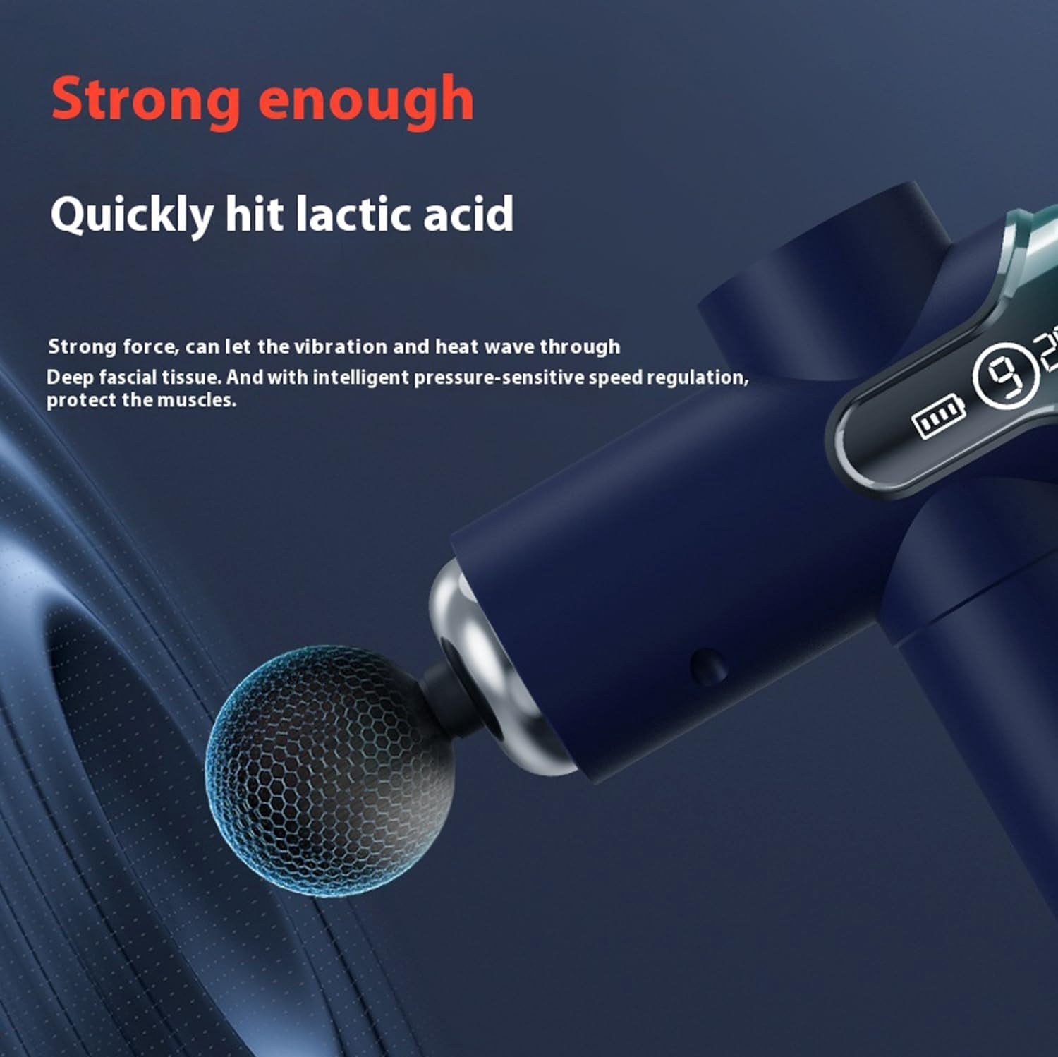 Smart Massage Gun for Deep Tissue Muscle Relief - 9 Speeds LCD Display Quiet Motor Handheld Massager for Back Legs Neck