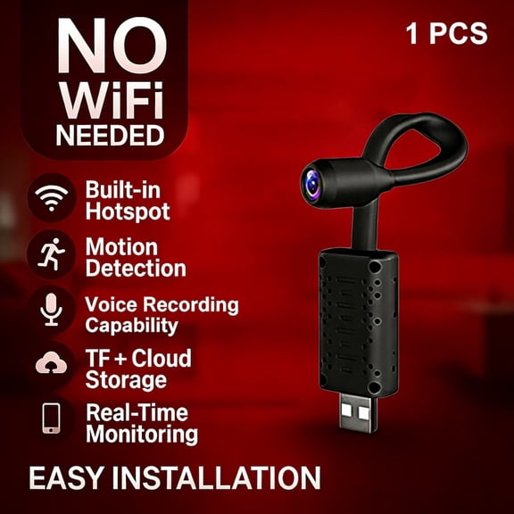 Smart Mini Camera, Motion Detection, Built-In AP Hotspot, Real-Time Viewing Without Internet, 2.4G Flexible Lens, Portable Lightweight Easy Install for Lectures Classrooms Offices Business M