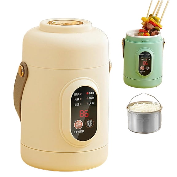 Smart Mini Electric Stew Pot, 800ml 20cm Portable Slow Cooker, 6 in 1 Ceramic Hot Pot with Touch Control for 1 2 People
