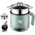 thumbnail image 1 of NUNET 1.2L Electric Mini Hot Pot with Steamer, 1.3 Qt Multi-Functional Noodle Cooker with Timer and Auto Shut-off, 600W, 1 of 9