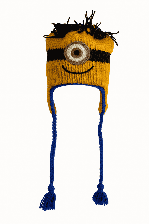 Smart Minions Woolen Animal Hat Hand-Knitted  with Micro Fleece Lining for Children, Teens & Adults