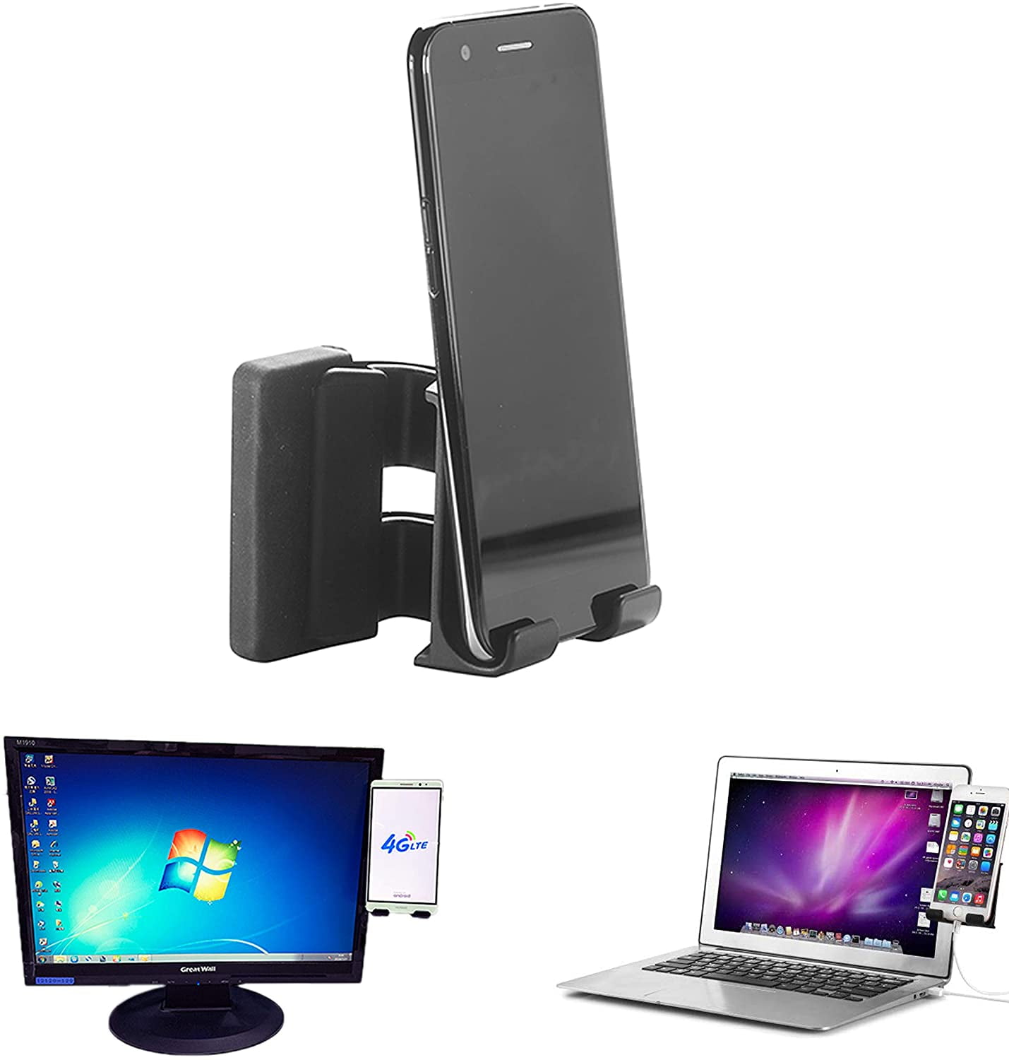 Smart Mobile Clip Holder for Desktop Monitor and Laptop ScreenSide
