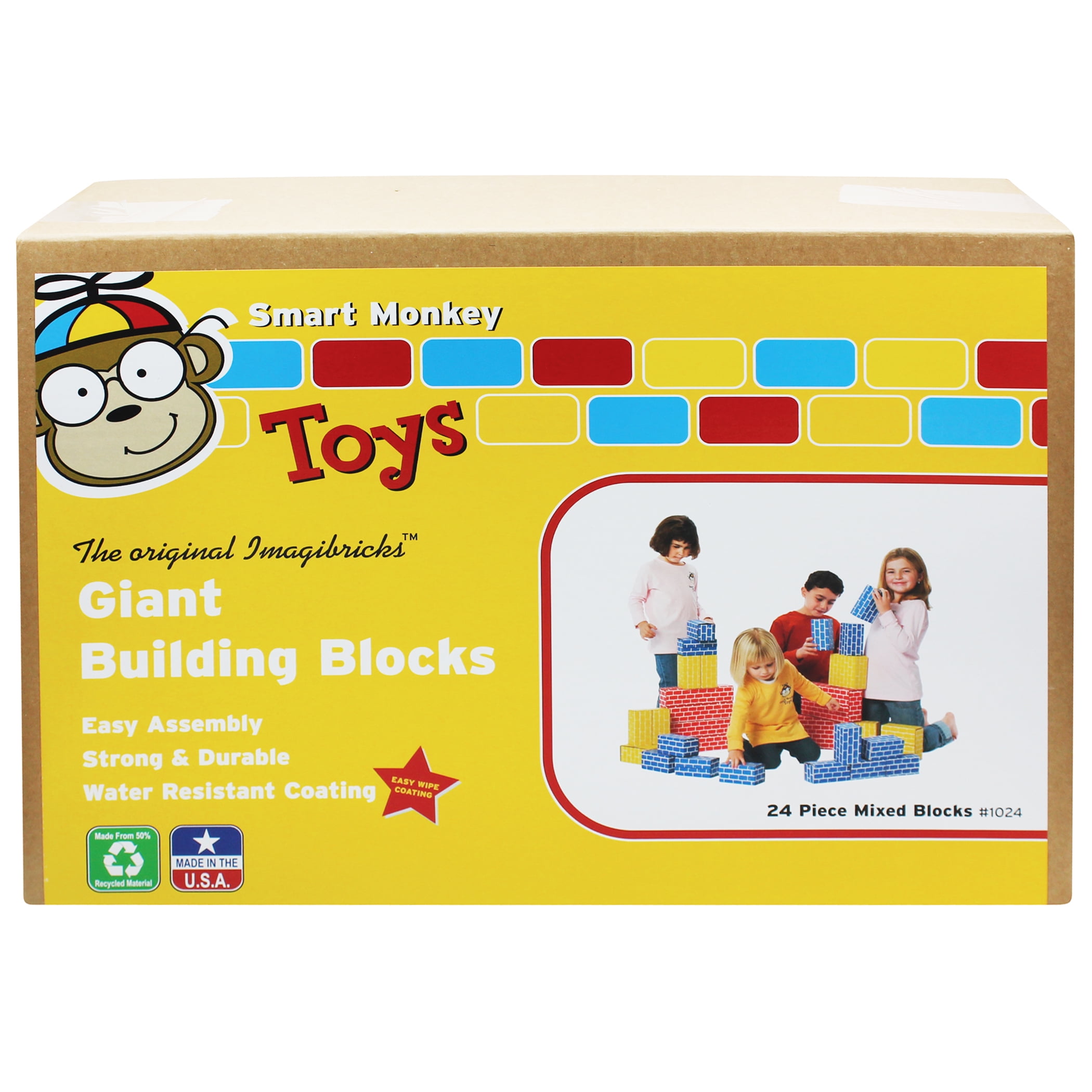 Smart Monkey Giant Corrugated Cardboard Building Blocks Set