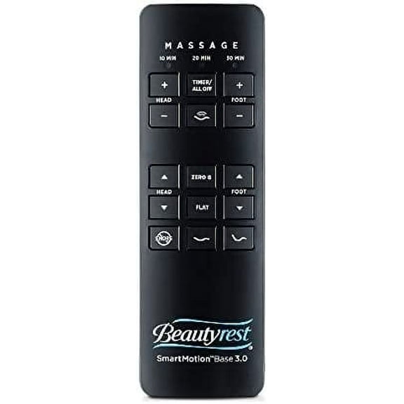 Beautyrest Smart Motion 3.0 Replacement Remote Control For Adjustable Bed, Black