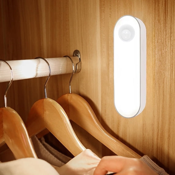 Smart Motion Sensor Light, LED Closet Light with 3 Brightness Levels, USB Rechargeable Under Cabinet Lighting for Hallway, Stairs, Kitchen, Battery Powered Wireless Night Light with Adhesive Strip