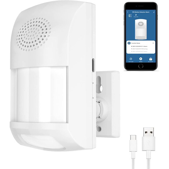 Smart Motion Sensor, WiFi Wireless Security Alarm, Home Security PIR Motion Detector with Free App Alerts, 110dB Sounder, 4 Alarm Modes, Compatible with Alexa, Siri