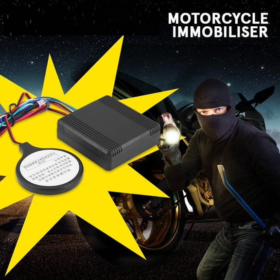 Smart Motorcycle ID Card Lock Anti Theft Security System 12V Pro Induction Sensor Wireless Immobilizer Keyless Ignition Control Device Hidden Covert Placement 1 Pack Black