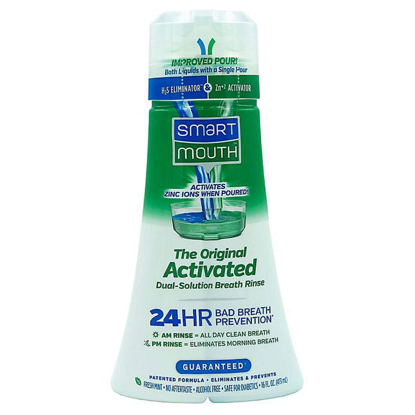Smart Mouth 12 Hour Fresh Breath 16 Oz. Activated Mouthwash In Fresh Mint, When The Solutions Are Mixed Just Before Rinsing