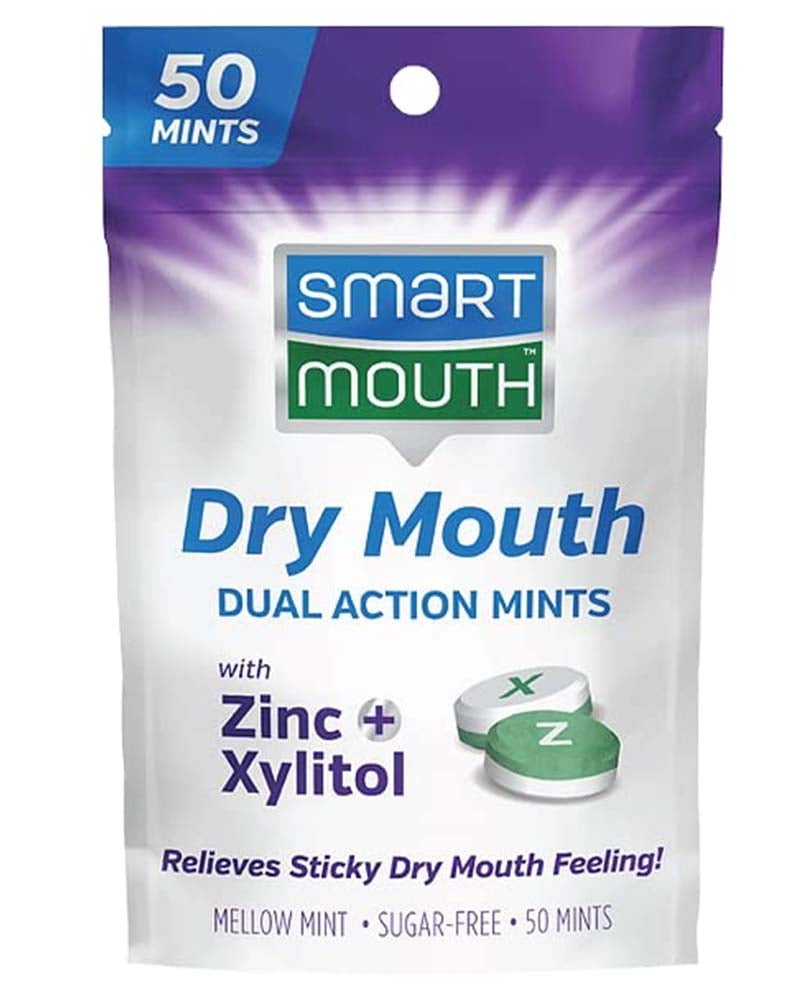 Smart Mouth Dry Mouth Mints with Zinc, Xylitol, Mellow Mint Freshener