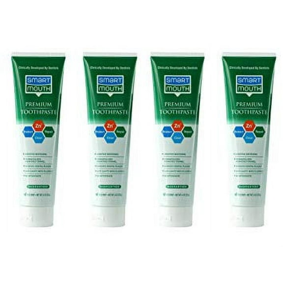 Smart Mouth Premium Zinc Ion Toothpaste,  6 oz (4-Pack)