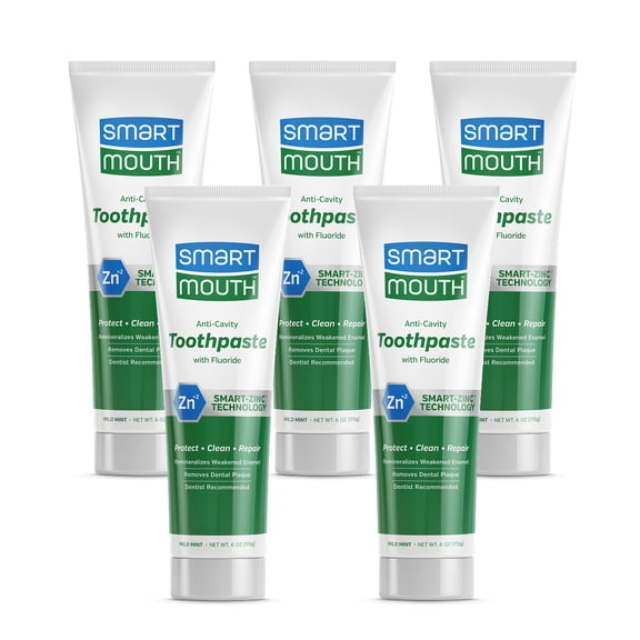 SmartMouth Premium Toothpaste for Elite Oral Health Protection, 6 oz Each, 5 Pack