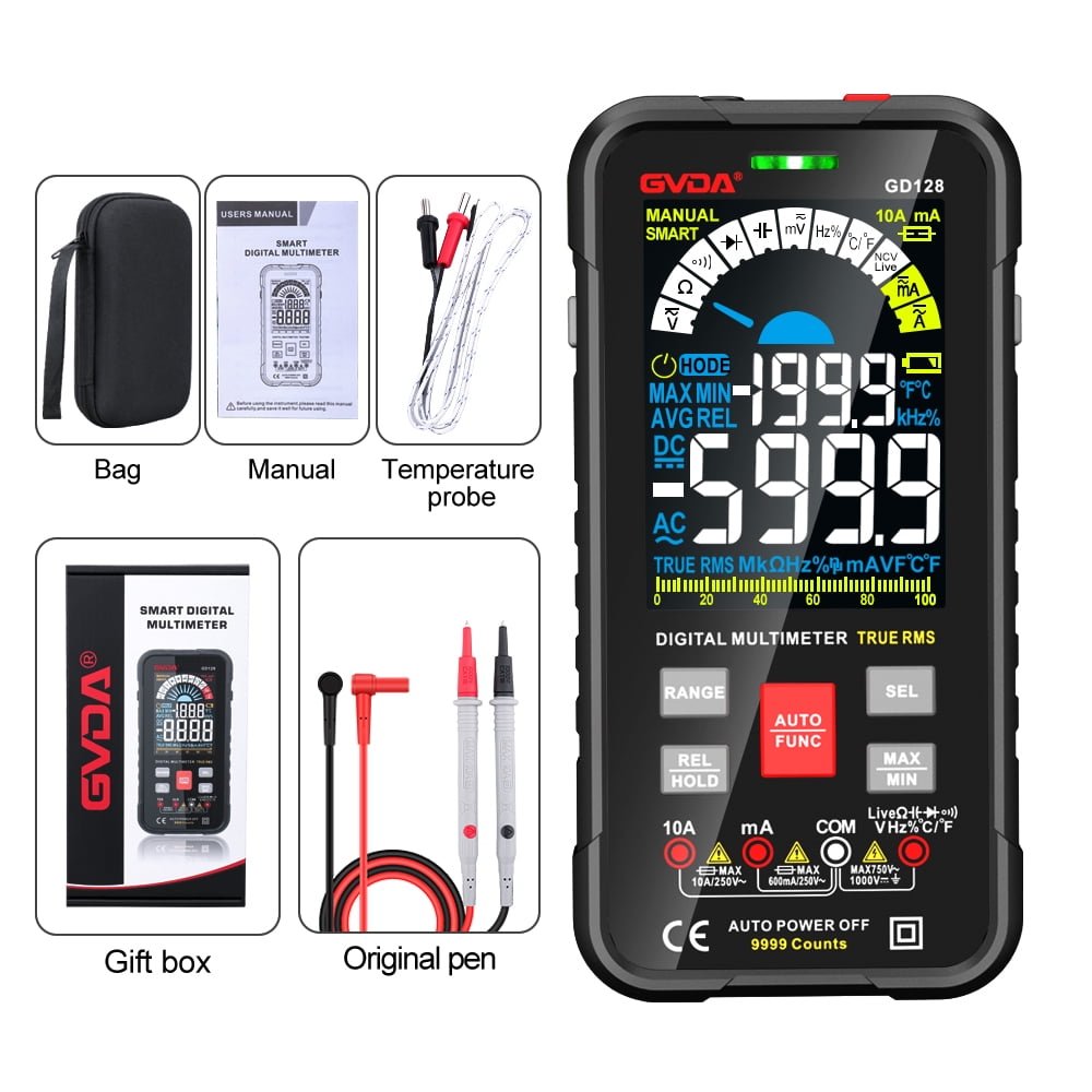 Smart Multimeter Auto Range 1000V 10A Digital Capacitance Tester True