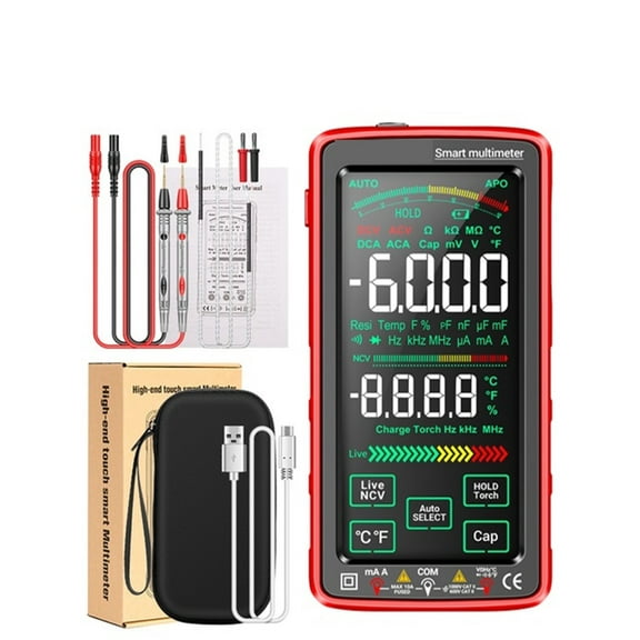 Smart Multimeter High-end Touch 6000 Counts Multimetro Test Rechargeable Multitester AC/DC Voltage Tester Current Tool ,Battery Test